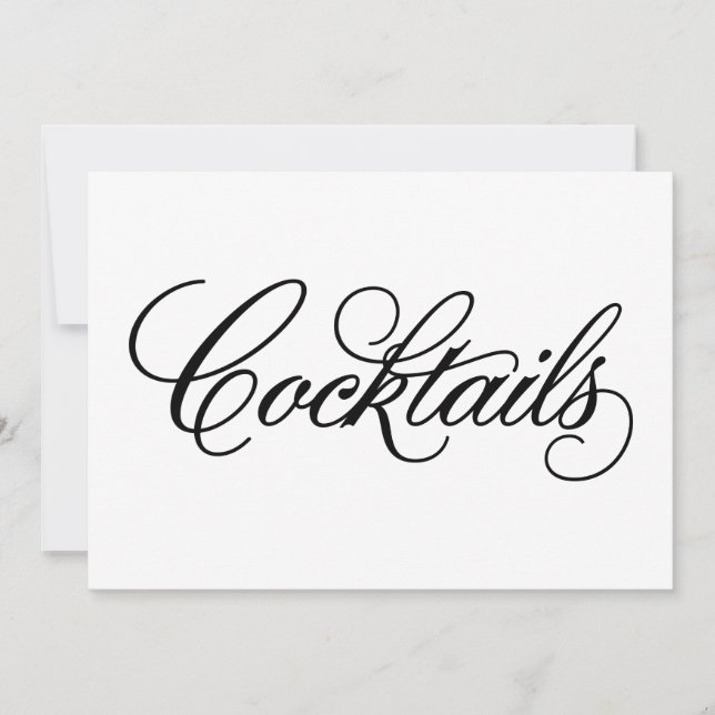 Classical | Cocktails Wedding Sign Invitation (Front)