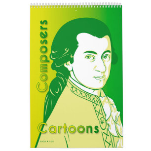 Classical Composers Portraits, Cartoon Style Calendar