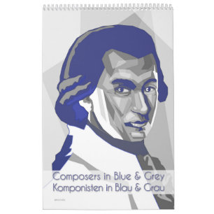 Classical Composers Portraits in Blue & Gray Calendar