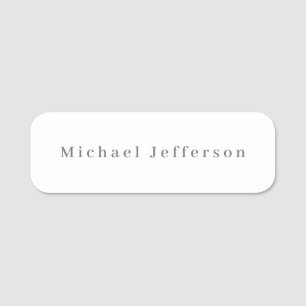 Classical Creative Trendy Black & White Minimalist Name Tag