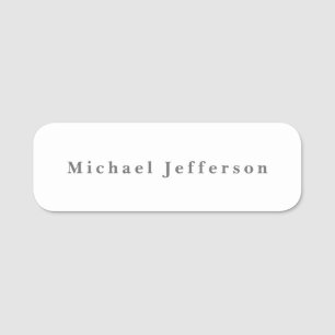 Classical Creative Trendy Black & White Minimalist Name Tag