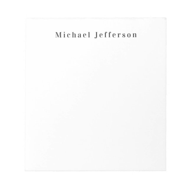 Classical Creative Trendy Black & White Minimalist Notepad (Front)