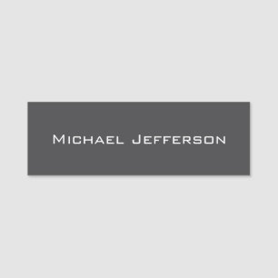 Classical Creative Trendy Dark Grey & White Name Tag