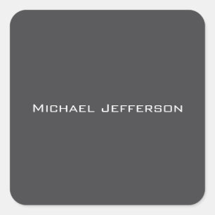 Classical Creative Trendy Dark Grey & White Square Sticker