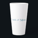 Classical Creative Trendy White Ocean Blue Latte Mug<br><div class="desc">Represent yourself with this modern,  elegant design. This template can be customised to meet all professional occupations.</div>