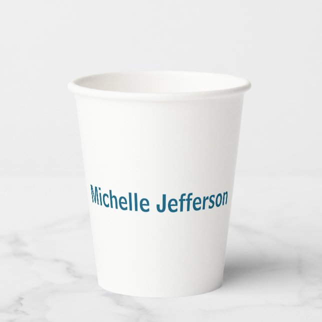 Classical Creative Trendy White Ocean Blue Paper Cups (Front)