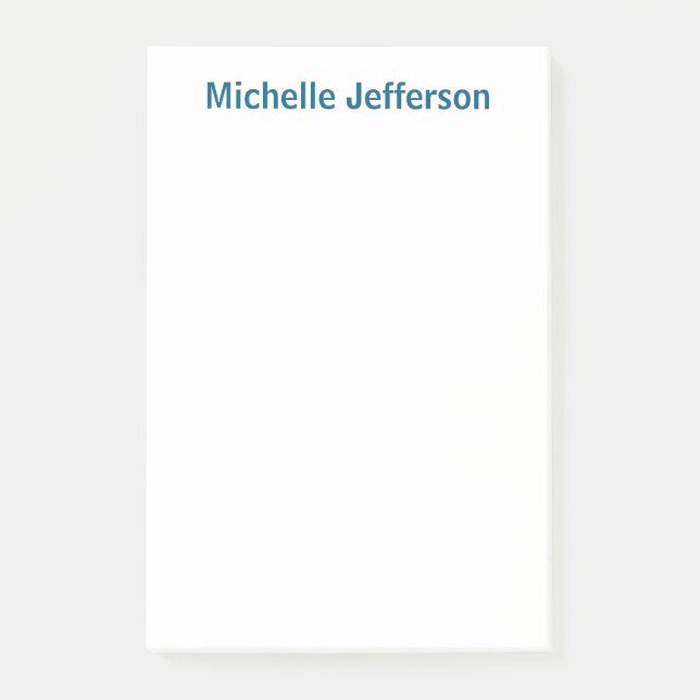 Classical Creative Trendy White Ocean Blue Post-it Notes (Front)