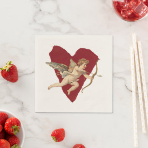 Classical Cupid Romantic Modern Wedding Elegant Napkin