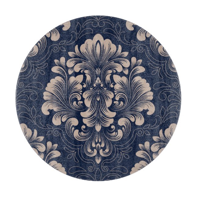 Classical Damask Seamless Victorian Texture Cutting Board (Front)