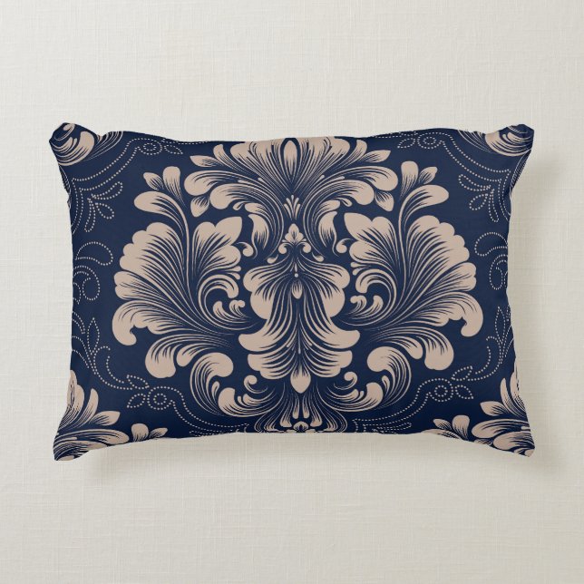 Classical Damask Seamless Victorian Texture Decorative Cushion (Front)