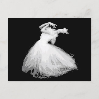 Classical dancer looks like it's flying postcard