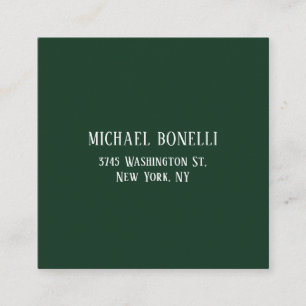 Classical Dark Green Elegant Serif Font Minimalist Enclosure Card