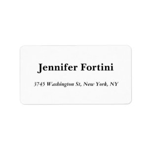 Classical Elegant Black & White Plain Simple Label