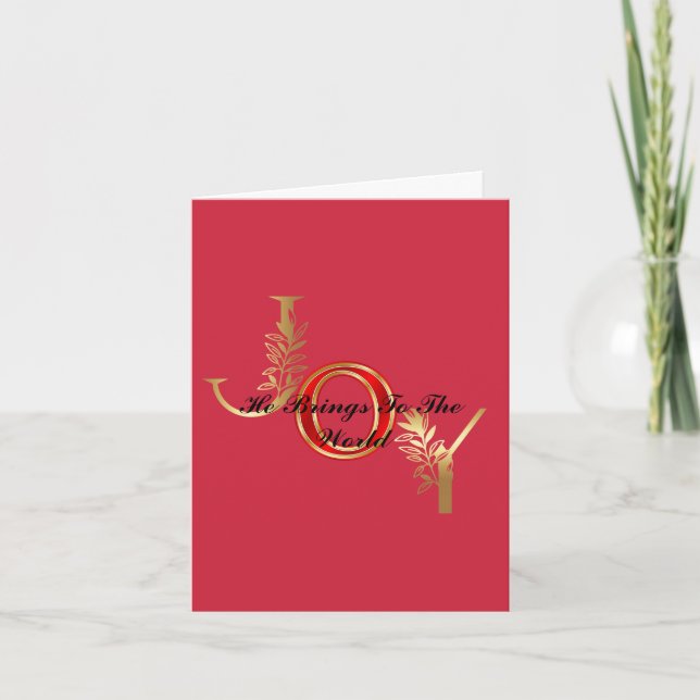 Classical Elegant Christian Christmas Joy  Holiday Card (Front)