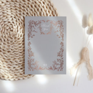 Classical Elegant Crest Monogram Wedding Thank You Card