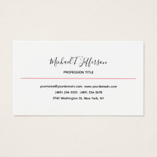 Classical Elegant Plain Calligraphy Profile Card