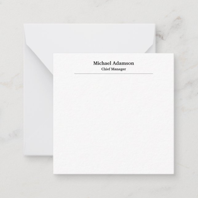 Classical Elegant Plain Simple Minimalist Card (Front)