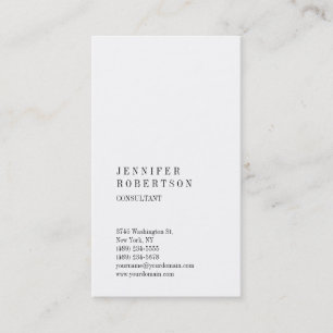 Classical elegant simple plain professional custom business card