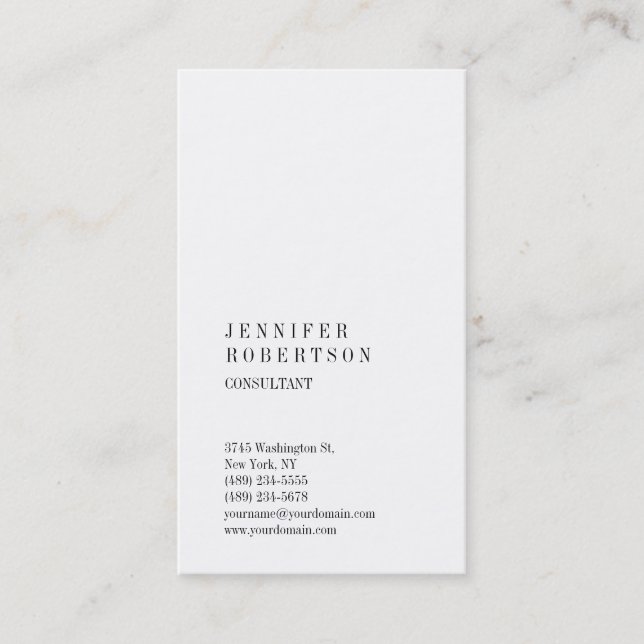 Classical elegant simple plain professional custom business card (Front)