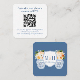 Classical Fall Flowers QR Code Wedding RSVP Enclosure Card