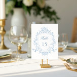 Classical Floral Crest Wedding Table Number<br><div class="desc">c</div>