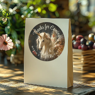 Classical Floral Forest Fairy Unicorn Stationery Classic Round Sticker