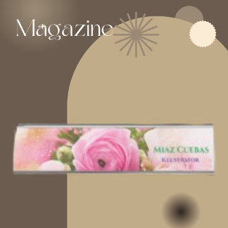 Classical Flower Roses Bouquet Abstract Desk Name Plate