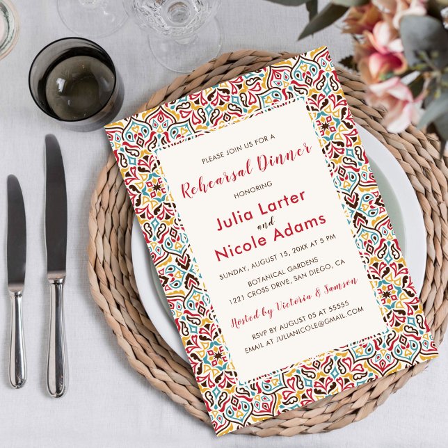 Classical Geo Mandala Pattern Rehearsal Dinner Invitation (Creator Uploaded)