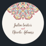 Classical Geometric Mandala Pattern Wedding Classic Round Sticker<br><div class="desc">Beautiful Invitation to celebrate Special occasions and festivals comes with digital and E-invitation as per your request. We would love to replicate our designs to make multiple products like rsvp cards, labels envelopes, and more. Customisation is available for ready to print on request at info@shamaurcreatif@gmail.com. Look Forward to hearing from...</div>