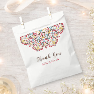 Classical Geometric Mandala Pattern Wedding Favour Bags