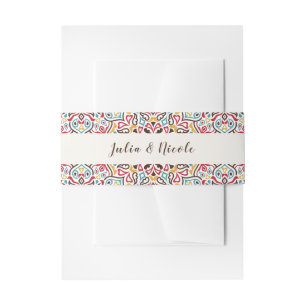 Classical Geometric Mandala Pattern Wedding Invitation Belly Band