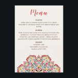 Classical Geometric Mandala Pattern Wedding Menu<br><div class="desc">Beautiful Invitation to celebrate Special occasions and festivals comes with digital and E-invitation as per your request. We would love to replicate our designs to make multiple products like rsvp cards, labels envelopes, and more. Customisation is available for ready to print on request at info@shamaurcreatif@gmail.com. Look Forward to hearing from...</div>