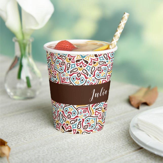 Classical Geometric Mandala Pattern Wedding Paper Cups (Insitu)
