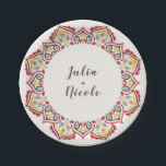 Classical Geometric Mandala Pattern Wedding Paper Plate<br><div class="desc">Beautiful Invitation to celebrate Special occasions and festivals comes with digital and E-invitation as per your request. We would love to replicate our designs to make multiple products like rsvp cards, labels envelopes, and more. Customisation is available for ready to print on request at info@shamaurcreatif@gmail.com. Look Forward to hearing from...</div>