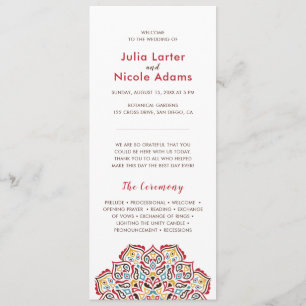 Classical Geometric Mandala Pattern Wedding Programme