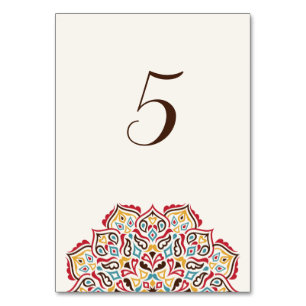 Classical Geometric Mandala Pattern Wedding Table Number