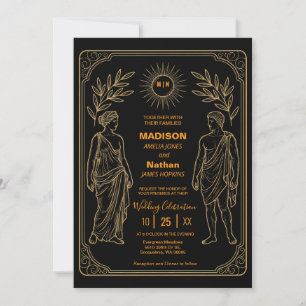 Classical Gold Wedding Invitation Roman Elegance