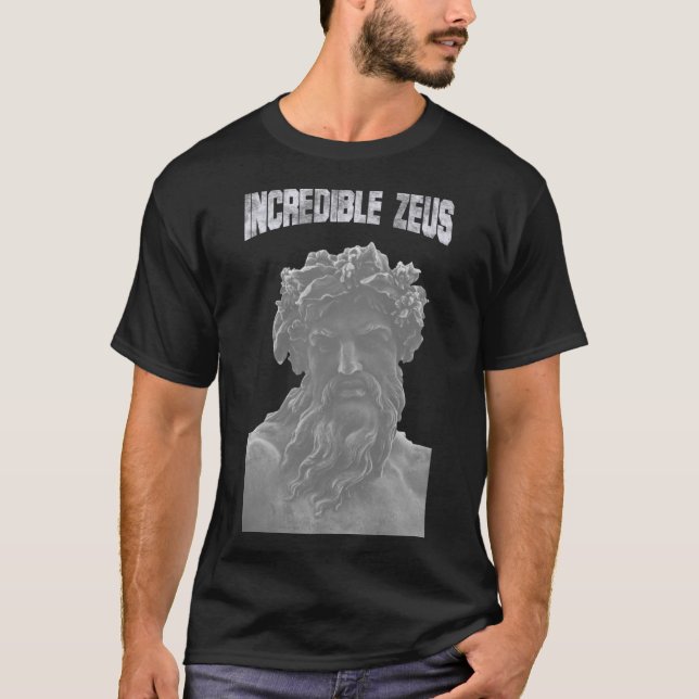 Classical Greek God Zeus Bust Graphic Tee (Front)