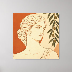Classical Greek Goddess Aphrodite & Olive Branch Canvas Print