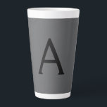 Classical Grey Simple Monogram Add Name Initial Latte Mug<br><div class="desc">Modern Professional Simple Design.</div>