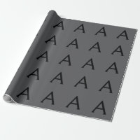 Classical Grey Simple Monogram Add Name Initial