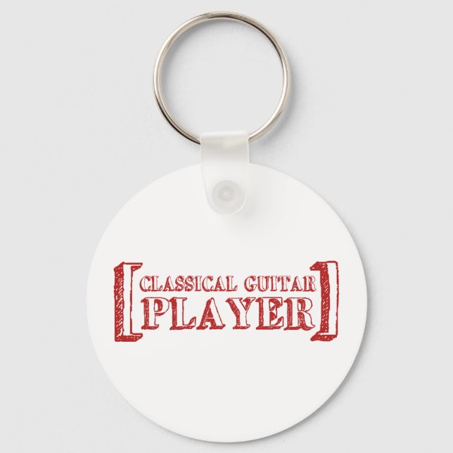 Classical Guitar Player Key Ring (Front)