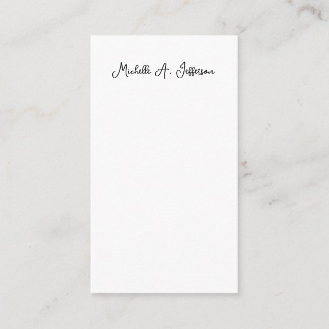 Classical Handwriting Creative Trendy White Enclosure Card (Front)