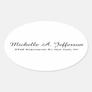 Classical Handwriting Creative Trendy White Oval Sticker