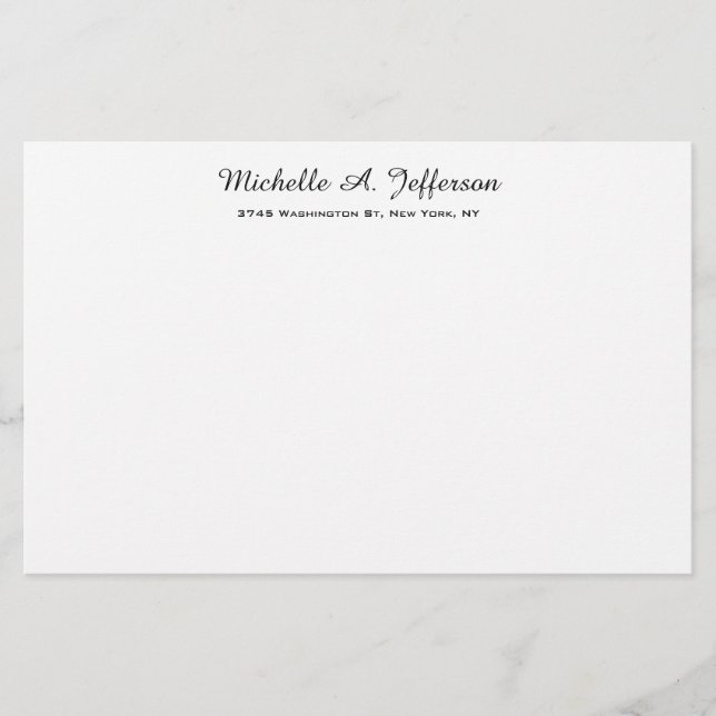 Classical Handwriting Creative Trendy White Stationery (Front)