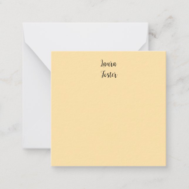 Classical Handwriting Elegant Name Beige Colour Card (Front)