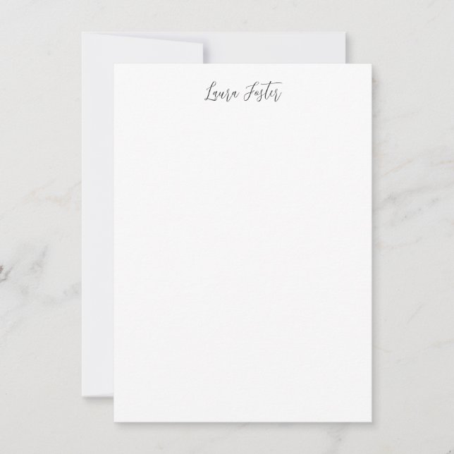 Classical Handwriting Elegant Name Black White Card (Front)