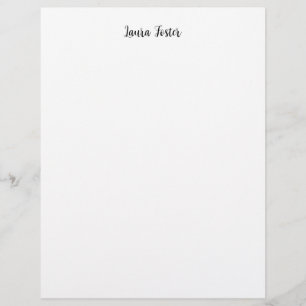 Classical Handwriting Elegant Name Black White Custom Letterhead