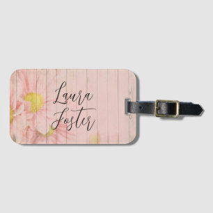 Classical Handwriting Elegant Name Rose Gold Luggage Tag