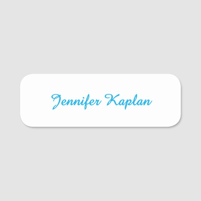 Classical Handwriting Minimalist Professional Name Tag (Front)